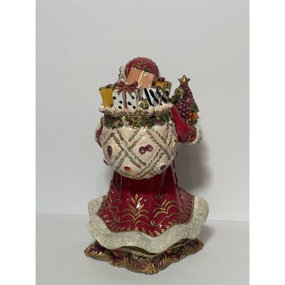 Fitz & Floyd Renaissance Musical Santa Figurine W/box - Deck The Halls - Picture 8 of 11